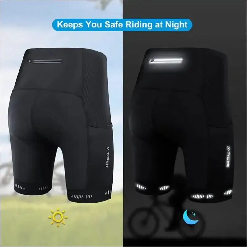 X-tiger 5d gel padded cycling shorts for men | moisture-wicking & uv protection