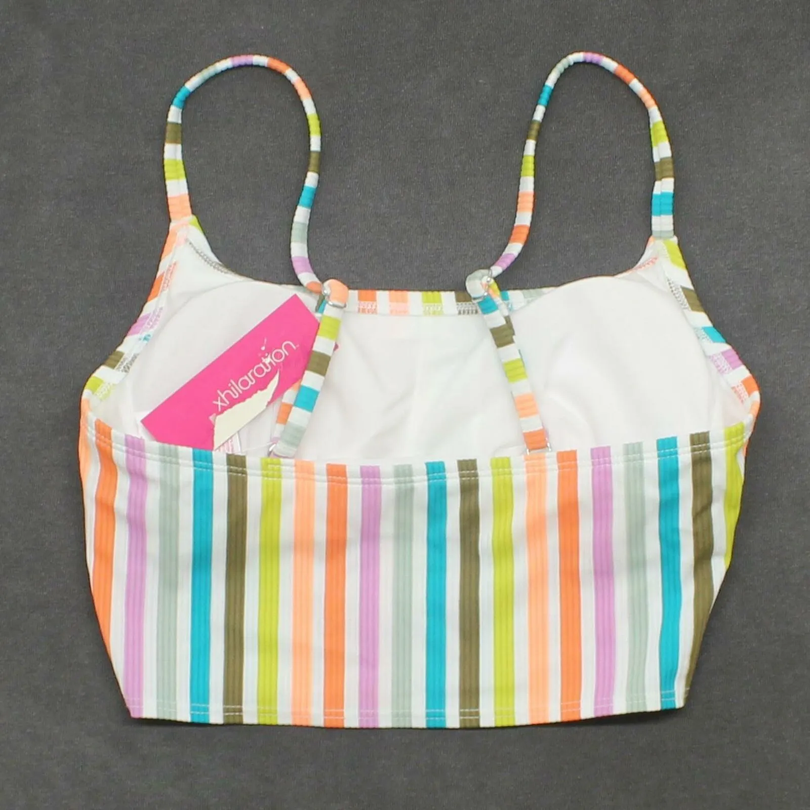 Xhilaration Women's Striped Ribbed Longline Cami Bikini Top