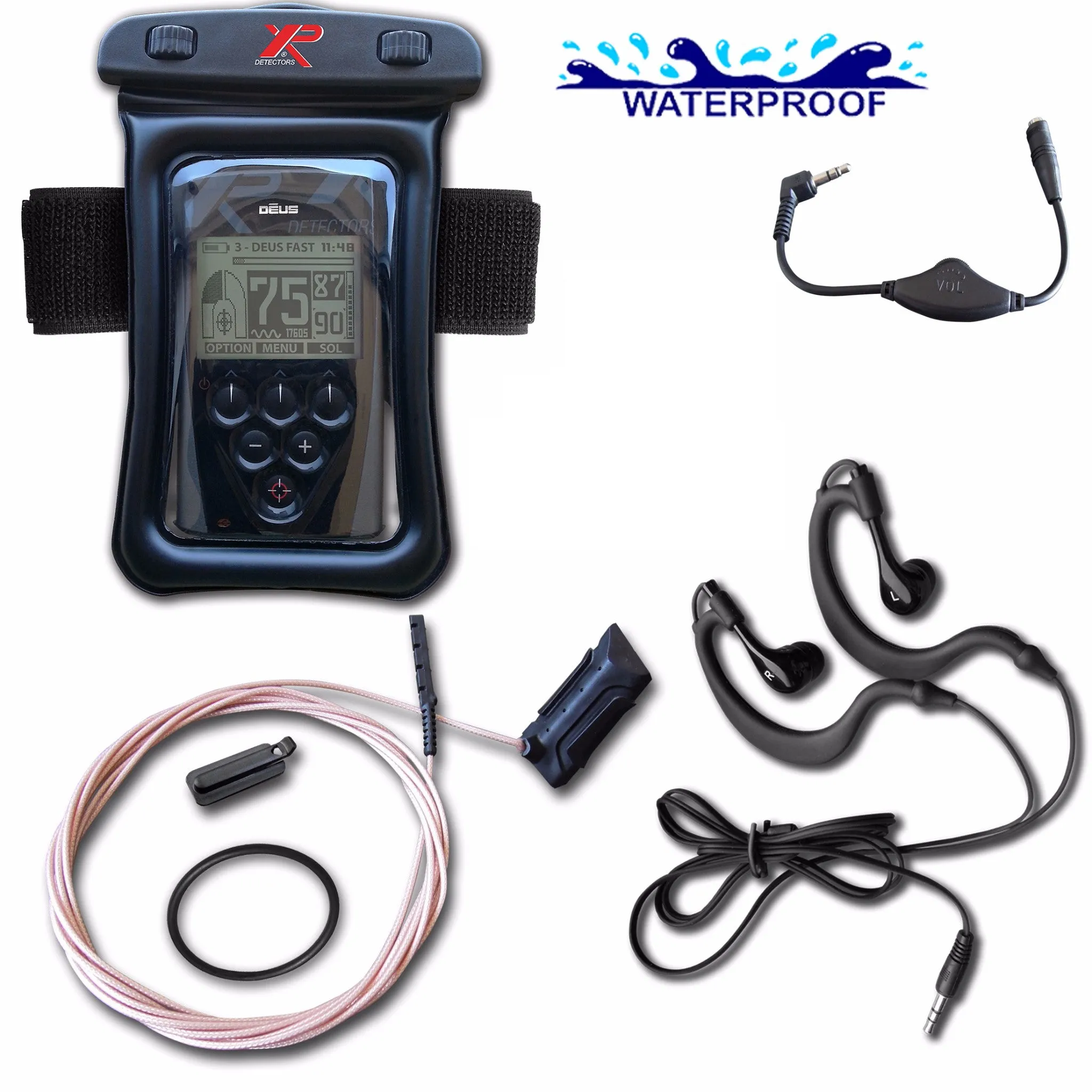 XP Deus Metal Detector w/ MI-6 Pinpointer, Remote, X35 Coil & more