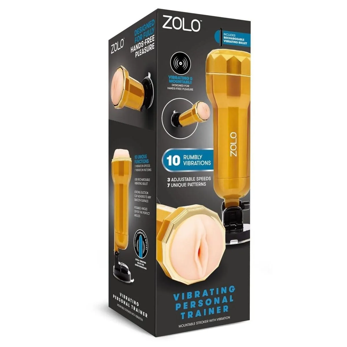 ZOLO Vibrating Mountable Stroker THE PERSONAL TRAINER